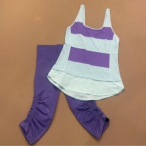Women’s lululemon Workout Set Flow Crop II Leggings & Matching Tank Size 4